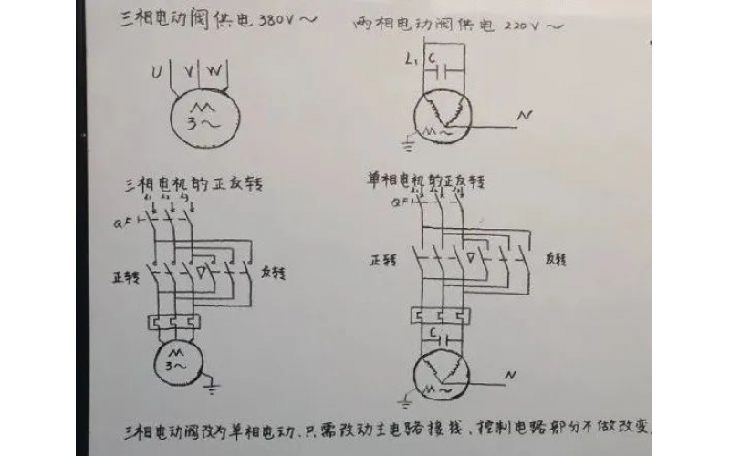 三相电动安博（中国）改两相电动安博（中国）接线方法知识